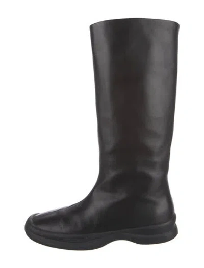 Pre-owned The Row Town Leather Riding Boots In Black
