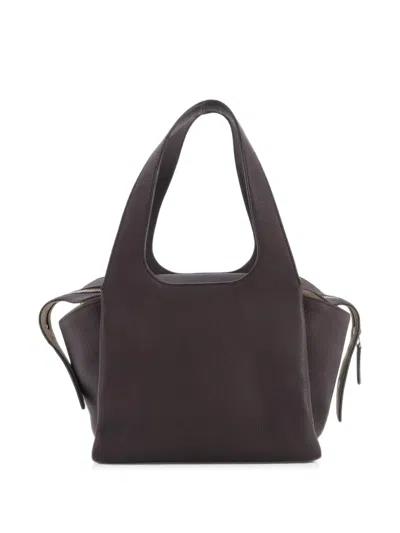 Pre-owned The Row Tr1 Bag Leather Small Tote Bag In Brown