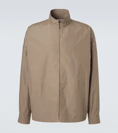 The Row Trenton Cotton Jacket In Green