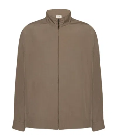 The Row Trenton Cotton Jacket In Brown