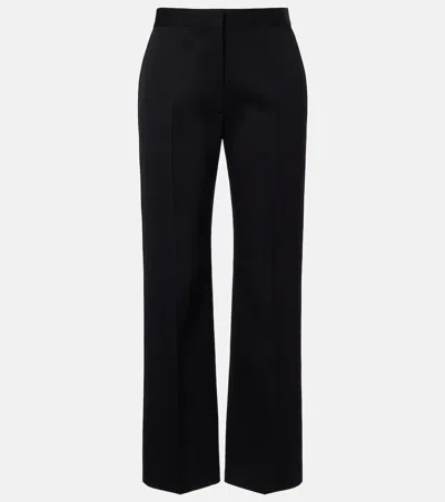 The Row Trino Wool Straight Pants In Black