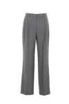 The Row Everhart Pleated Virgin Wool Blend Gabardine Straight Leg Pants In Timouse Grey