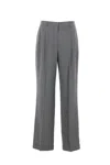 The Row Everhart Pleated Virgin Wool Blend Gabardine Straight Leg Pants In Timouse Grey