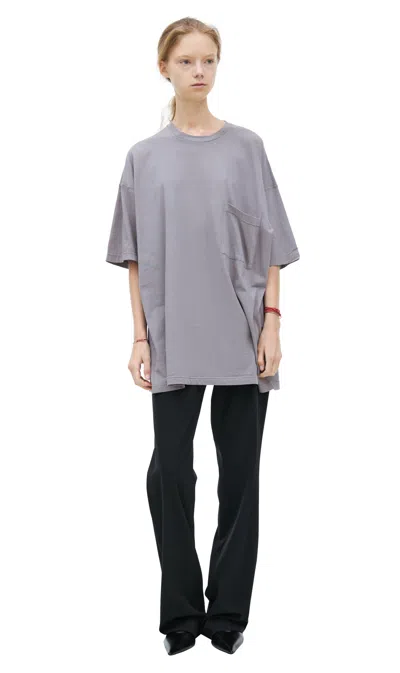 The Row T-shirt With Patch Pocket In Gray