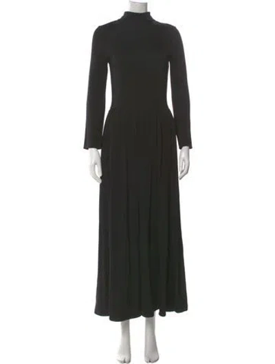 Pre-owned The Row Turtleneck Long Dress In Black