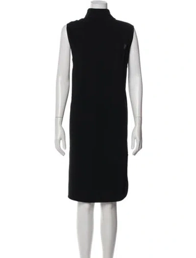 Pre-owned The Row Turtleneck Midi Length Dress In Black