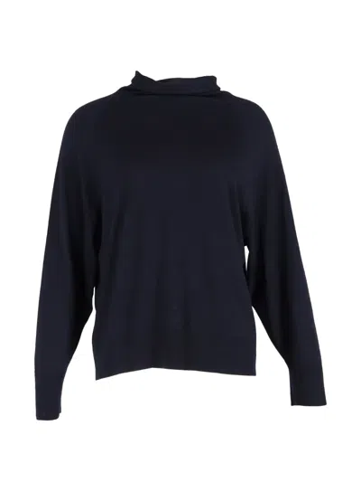 Pre-owned The Row Turtleneck Ribbed Top In Blue