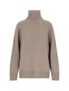 The Row Elu Oversized Turtleneck Alpaca Sweater In Brown