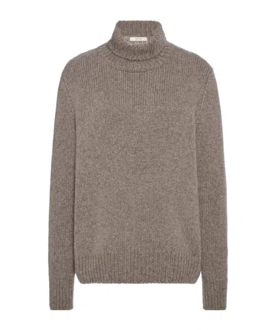 The Row Turtleneck Sweater In Brown