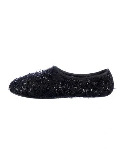 Pre-owned The Row Tweed Mesh Accents Ballet Flats In Blue