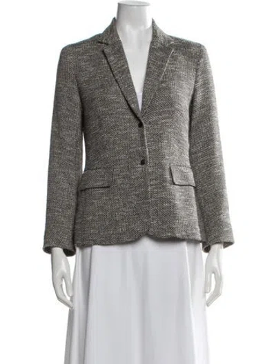 Pre-owned The Row Tweed Pattern Blazer In Black