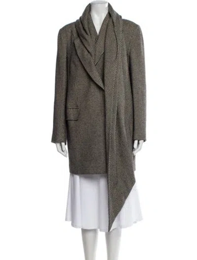 Pre-owned The Row Tweed Pattern Camel Hair Faux Fur Coat In Black