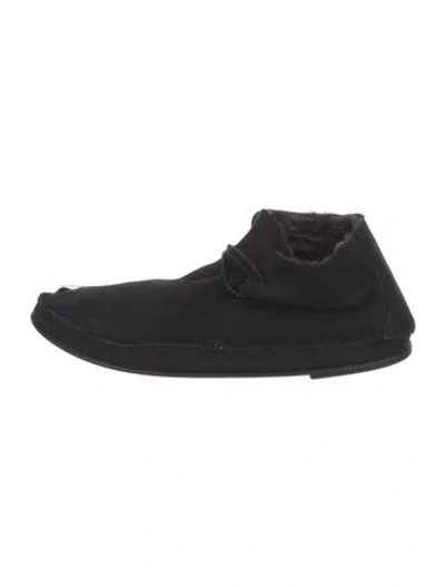 Pre-owned The Row Tyler Suede Lace-up Boots In Black