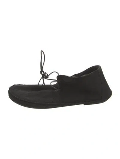 Pre-owned The Row Tyler Suede Lace-up Boots In Black