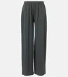 The Row Ukira Cotton Jersey Wide-leg Pants In Gray