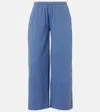 The Row Ukira Mid-rise Cotton Wide-leg Pants In Blue