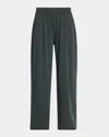 The Row Ukira Cotton Jersey Wide-leg Pants In Black