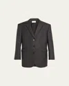 The Row Ule Wool-twill Blazer In Charcoal Grey Melang