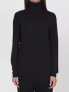 The Row Ultra-fine Wool Knit Turtleneck Sweater With Ribbed Trims In Black