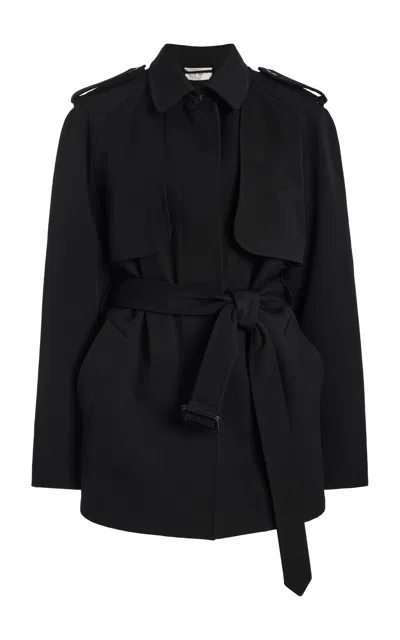 The Row Usuaia Belted Wool-twill Jacket In Black