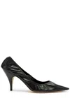 The Row Liisa Brown Leather Pumps In Black