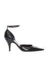 The Row Liisa Python D'orsay Ankle-strap Pumps In Midnight