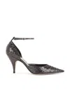 The Row 70mm Liisa D'orsay Snakeskin Pumps In Charcoal
