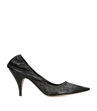 The Row Leather Liisa Point Toe Pumps 8cm In Black