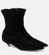 The Row Uxor Suede Ankle Boots In Black