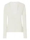 The Row V-neck Cashmere Cardigan In White