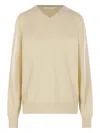 The Row V-neck Sweater In Neutral
