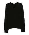 The Row V-neck Wool Sweater In Black