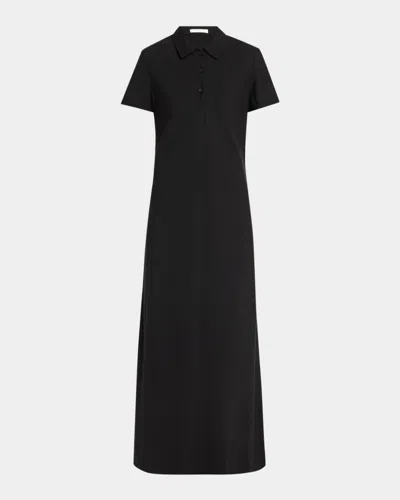 The Row Valenit Short-sleeve Maxi Dress In Black