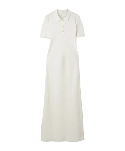 The Row Valenit Silk-crepe Maxi Dress In White