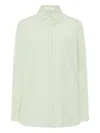 The Row Vanda Striped Cotton-poplin Shirt In Green