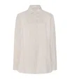 The Row Vanda Silk Stripe Shirt In Neutral