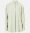 The Row Vanda Striped Cotton Shirt In Green