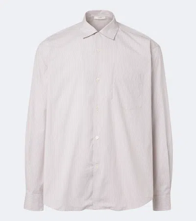 The Row Vanja Striped Cotton Shirt In Pink