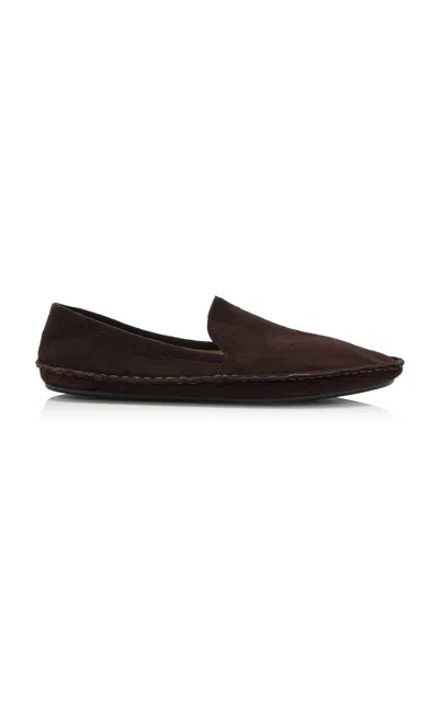 The Row Vasko Suede Flats In Brown