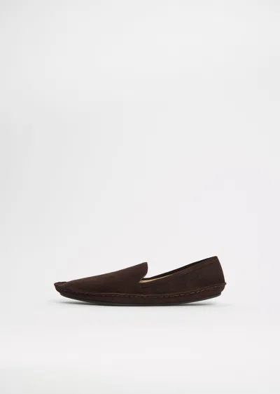 The Row Vasko Suede Slip On In Brown