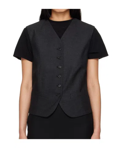 The Row Vegas Button Vest In Black