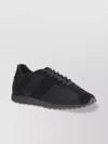 The Row Velvet Adjustable Sneakers Suede Finish In Black