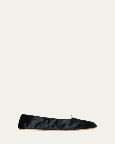 THE ROW VELVET BALLERINA FLATS