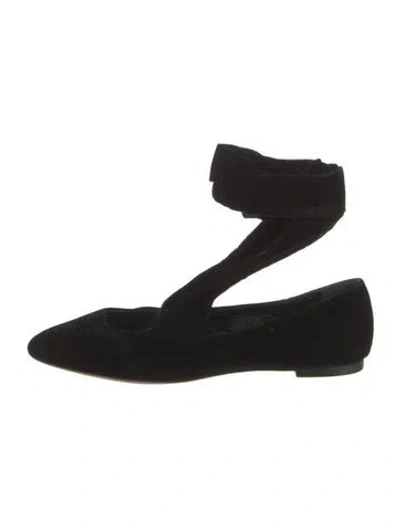 Pre-owned The Row Velvet Ballet Flats In Black