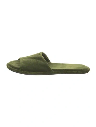 Pre-owned The Row Velvet Embroidered Accent Sneakers In Green