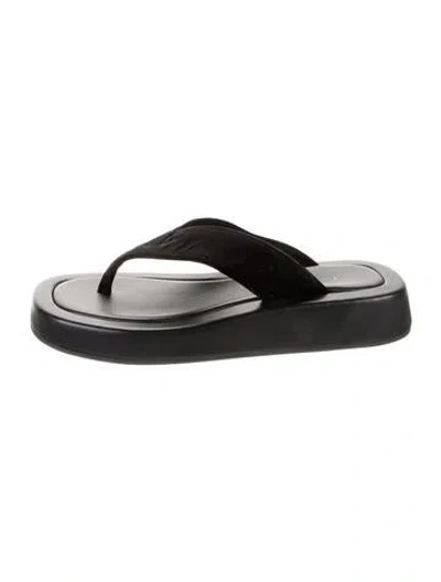 Pre-owned The Row Velvet Flip Flops In Black