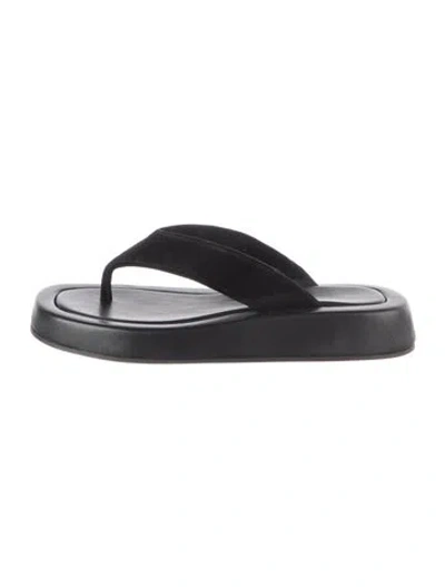 Pre-owned The Row Velvet Flip Flops In Black
