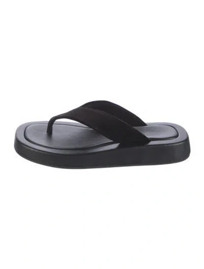 Pre-owned The Row Velvet Flip Flops In Black