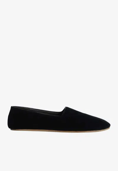THE ROW VELVET PONTI BALLET FLATS