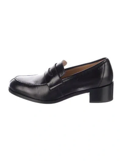 Pre-owned The Row Vera Leather Loafers In Black